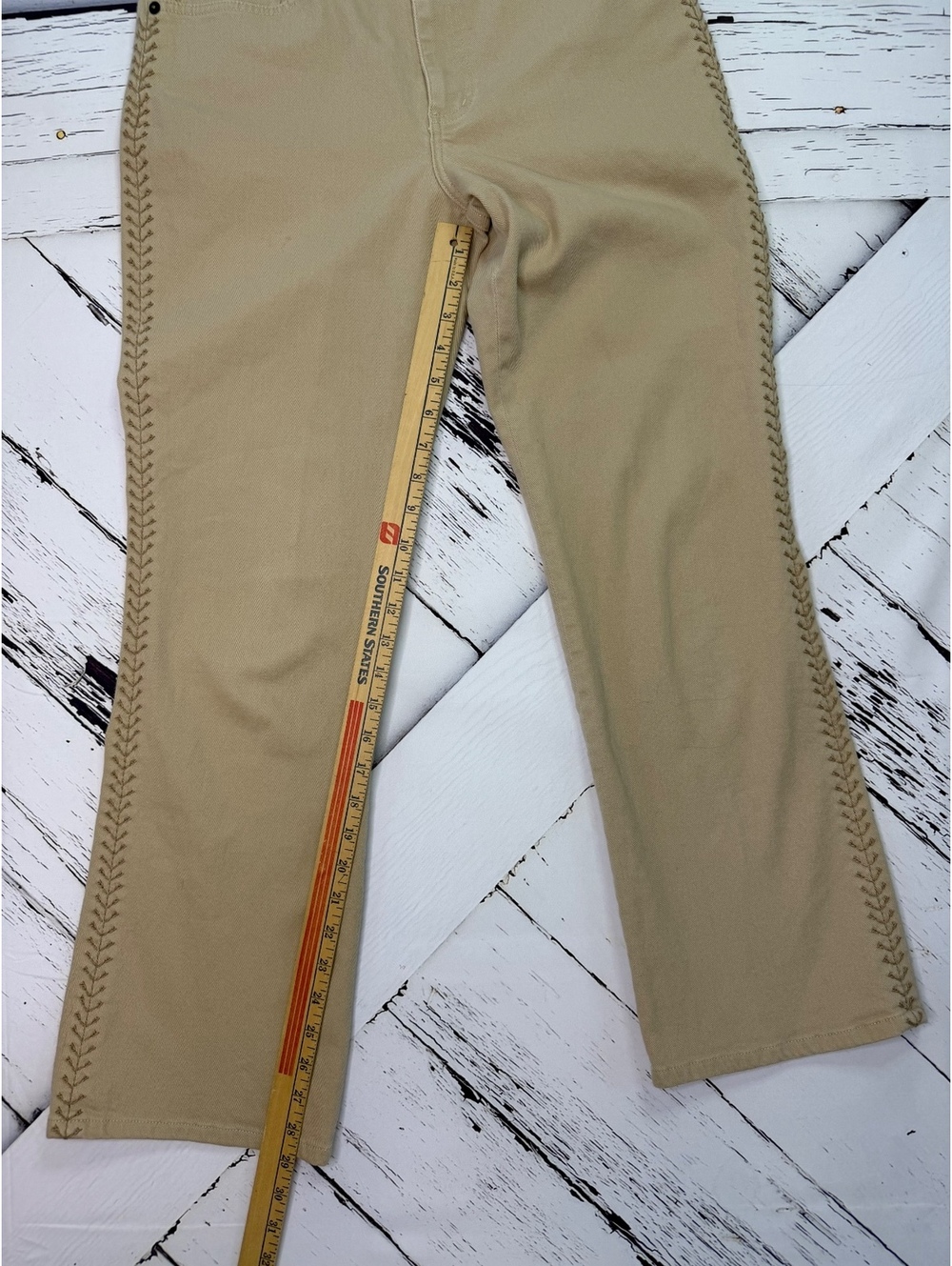 Vintage Boho Lauren Ralph Lauren Cowgirl Western Braided Flare Pants Women’s 8 - Picture 4 of 8